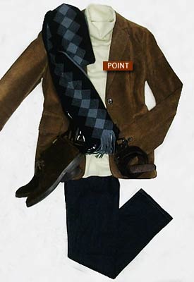 茶色ジャケットの着こなし2