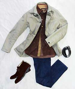 大人のベージュのコート着こなし