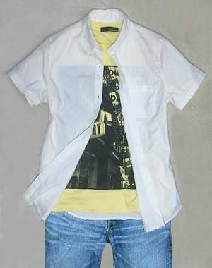 半袖シャツで夏コーデ